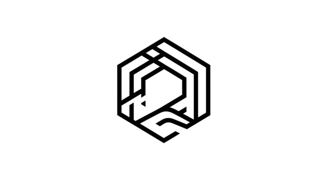 Abstract geometric hexagonal logo design.