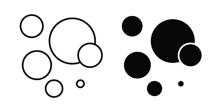 Bubble icon simple illustration set. Black and white icons