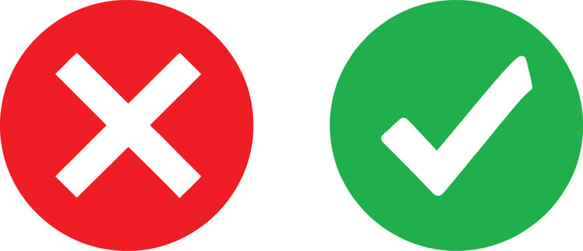 Yes and no check marks Vector