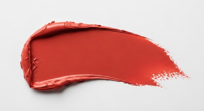 Vibrant Red Lipstick Swatch on White Background.