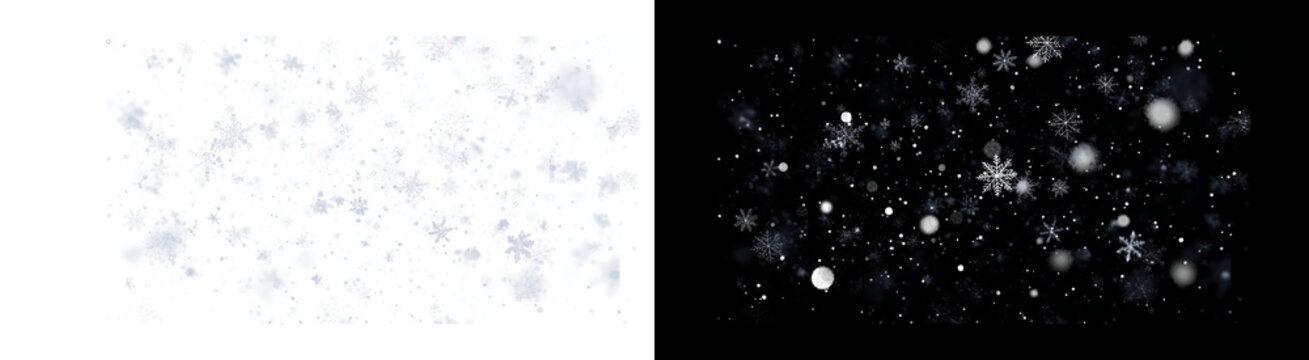 PNG image of&nbsp;Dynamic snow and snowflake particles falling gently in a winter storm on transparent background