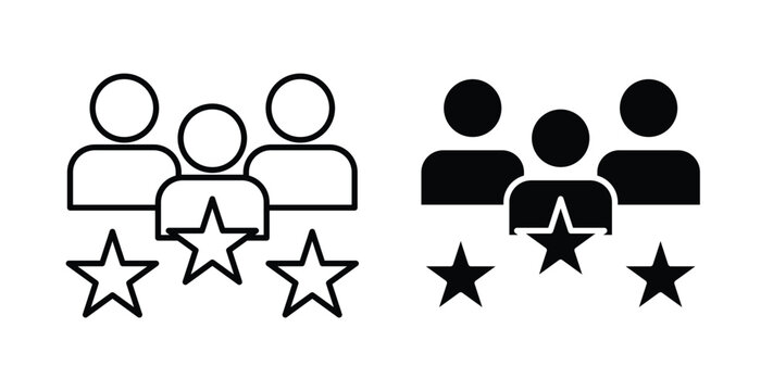 Customer experience icon simple illustration set. Black and white icons