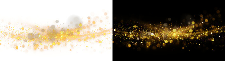 PNG image of Golden magic dust particles creating a glowing wave of light effect on transparent background © RifahTasnia