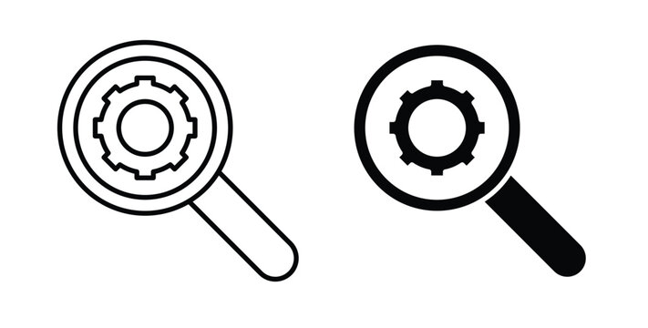 Due diligence icon simple illustration set. Black and white icons