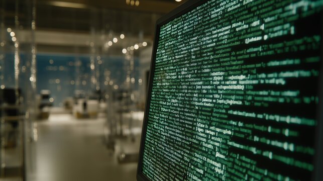 Screen filled entirely with cascading AI autocomplete suggestions in soft green monospace font, a single human cursor blinking at the top of the code block, shallow depth rendering text crisp,