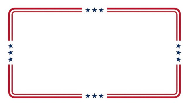 Red and Blue Patriotic Line Border for Text Template
