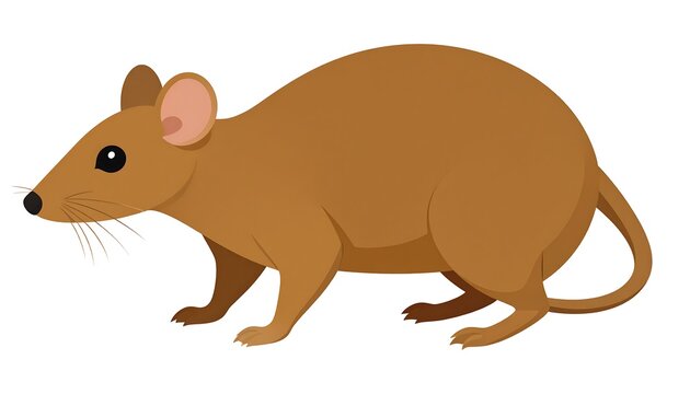 Brown Rat on White.