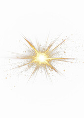 Fototapeta premium Bright starburst explosion of light and pixels on a black background
