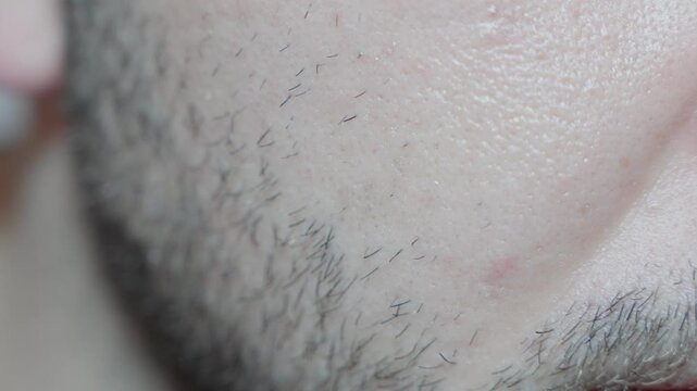 beard skin close up macro detail, shaving or grooming concept for skincare and male hygiene content