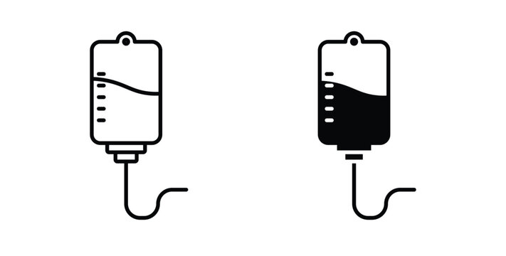 IV icon simple illustration set. Black and white icons