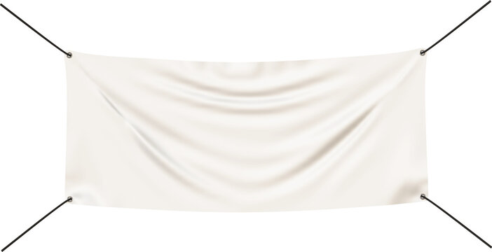 Blank White Banner with Grommets