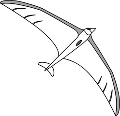 Flying Pterodactyl, Ancient Reptile, Black and White Vector, Illustration, Graphic Resource © Sanjana