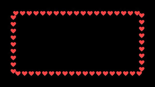 frame with hearts