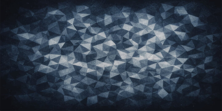 A dark blue abstract background featuring a seamless 3d geometric pattern of gray squares and cubes creates a professional technology wallpaper with a mosaic architectural style