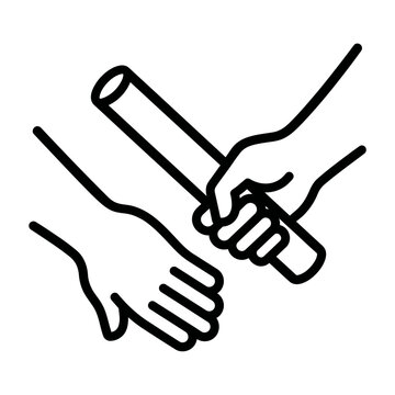 Passing the Baton Relay Race Line Art Illustration
