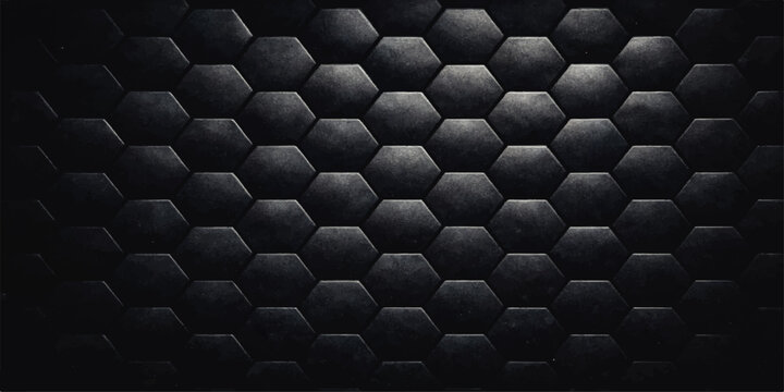 Seamless dark industrial mesh wallpaper featuring a black and white abstract geometric background with a metallic carbon steel grid pattern and grey vector textures