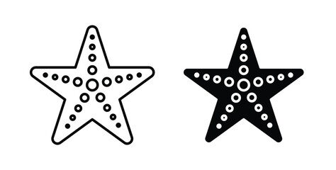 Sea star icon simple illustration set. Black and white icons © Ch
