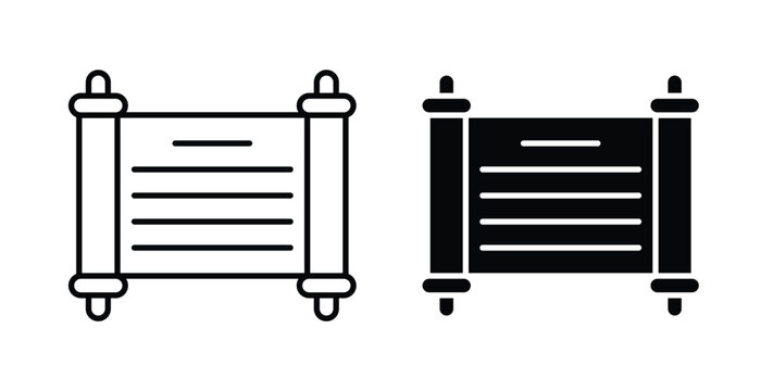 Scrolls icon simple illustration set. Black and white icons