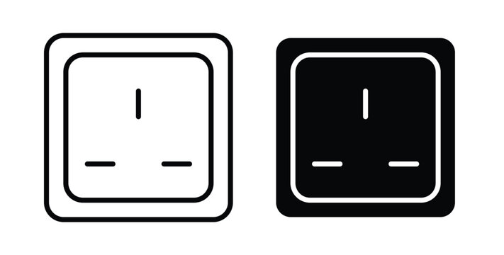 Socket Outlet icon simple illustration set. Black and white icons