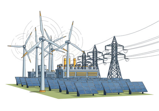 Renewable Energy Power Generation Station.