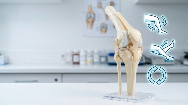 Knee joint model anatomical skeleton medical education tool bone structure ligament detail healthcare study aid clinical anatomy joint movement illustration orthopedic teaching aid