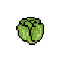 Fototapeta premium pixel art vegetables lettuce vector graphic 8-bit retro design