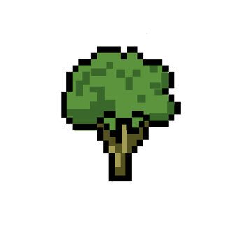 pixel art vegetables broccoli vector graphoc 8-bit retro design
