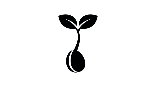 Seed Sprout Silhouette Plant Growth Icon
