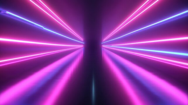 Intricate Neon Circuit Pathways in Glowing Network