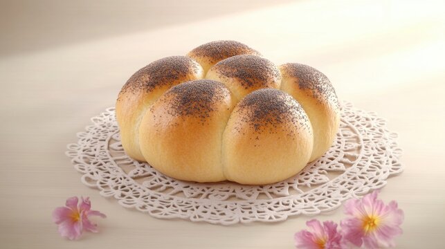 Ceremonial Kolo Kolach Bread Intricately Braided with Poppy Seeds