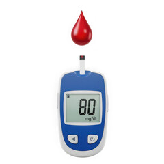 Fototapeta premium Digital blood glucose meter with a drop of blood