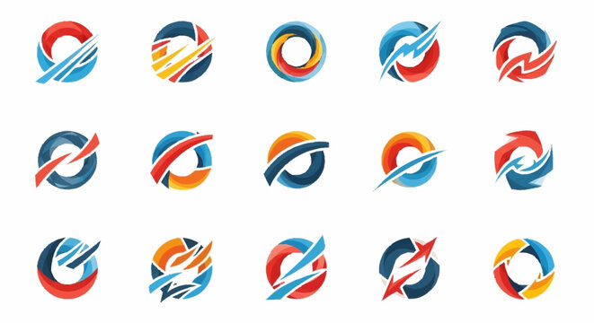 Collection of colorful abstract logos.