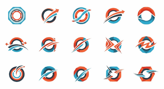 Collection of abstract circular logos.