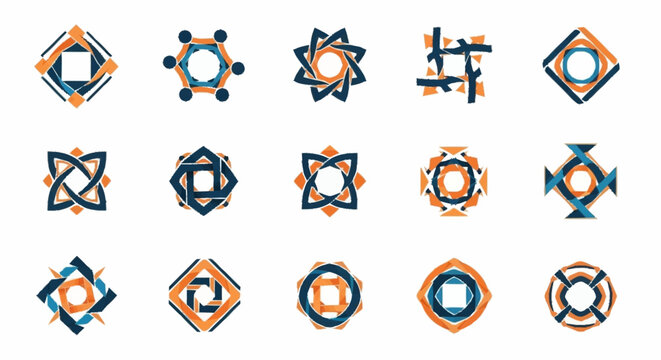 Collection of geometric shapes icons.