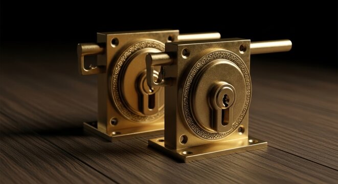 Polished Brass Lock Mechanisms 1 Gigapixel Standard v2 6x2