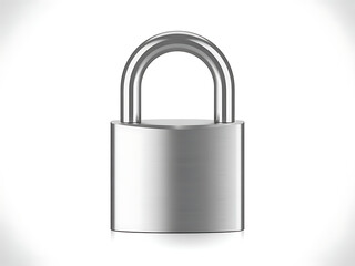 Fototapeta premium Realistic metal padlock isolated on white background