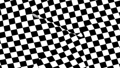 Fototapeta premium Wavy Checkerboard Optical Illusion