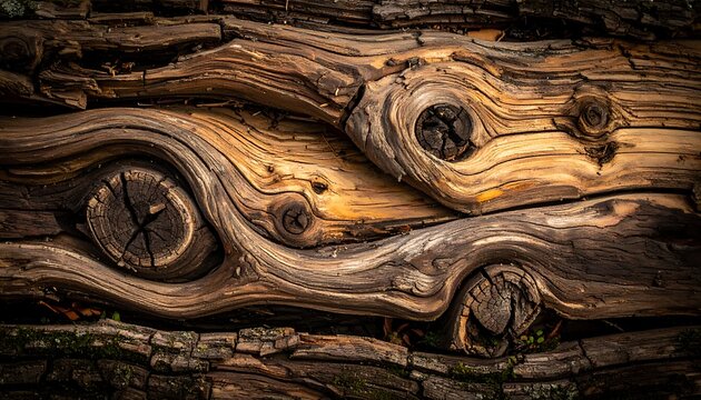 Gnarled wood texture