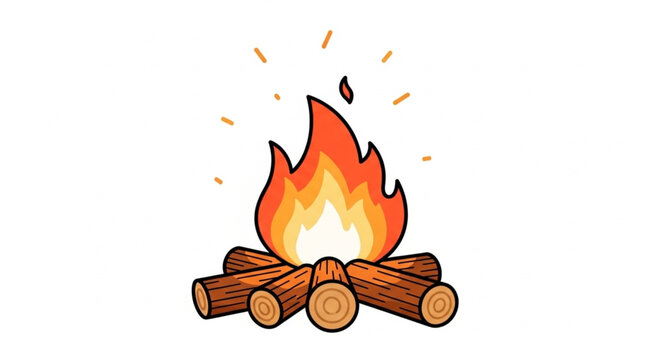 Campfire with burning logs and bright flames 3.