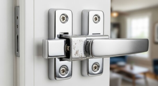 Shiny Chrome Window Latch Mechanism, Gigapixel Standard v2 6x-2