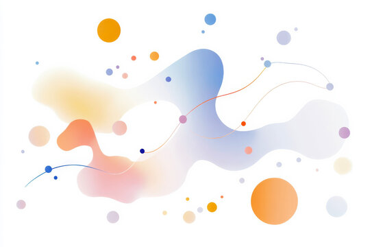 Abstract representation of regression in machine learning with fluid shapes for data analysis