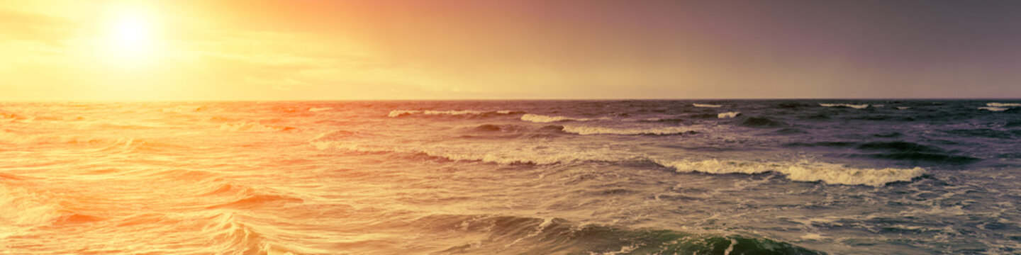 Golden sunset over the sea