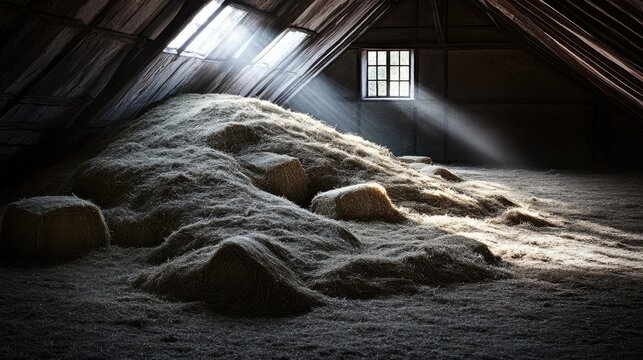 Sunlight Piercing Gaps Weathered Barn Roof fadzm2