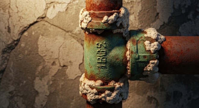 Rusty Copper Pipe Joint Exhibi Gigapixel Standard