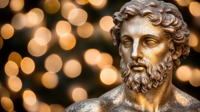 Iconic Prometheus Statue Bathed in Golden Glow