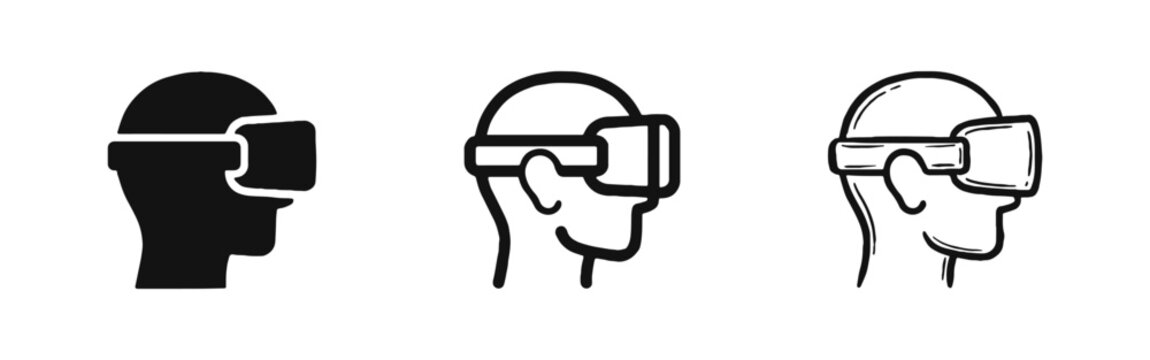 Virtual Reality VR Headset and Future Technology Icon