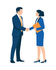 Fototapeta premium Business Professionals Handshake Concept - Corporate Partnership, Successful Deal, and Professional Recruitment Illustration