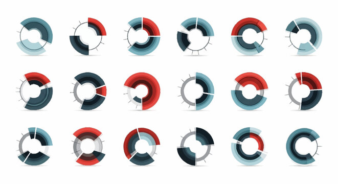 Colorful pie chart infographic elements.