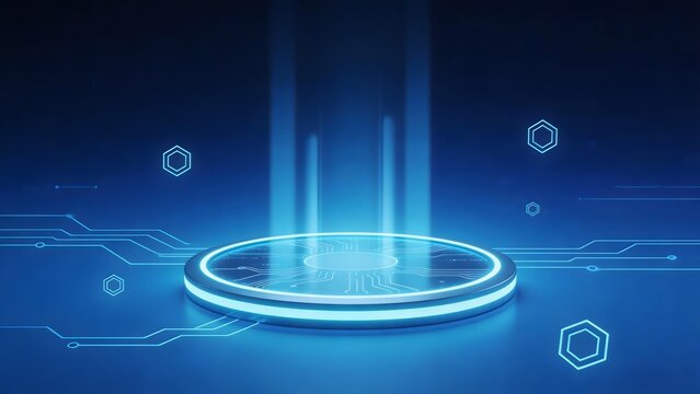 Futuristic digital platform with circuit design