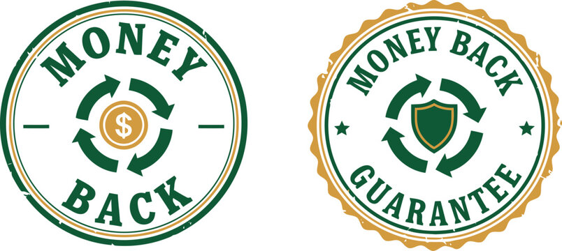 Money Back Guarantee Badge Set &ndash; Vector Icons for Refund Policy, Secure Purchase, and Customer Assurance